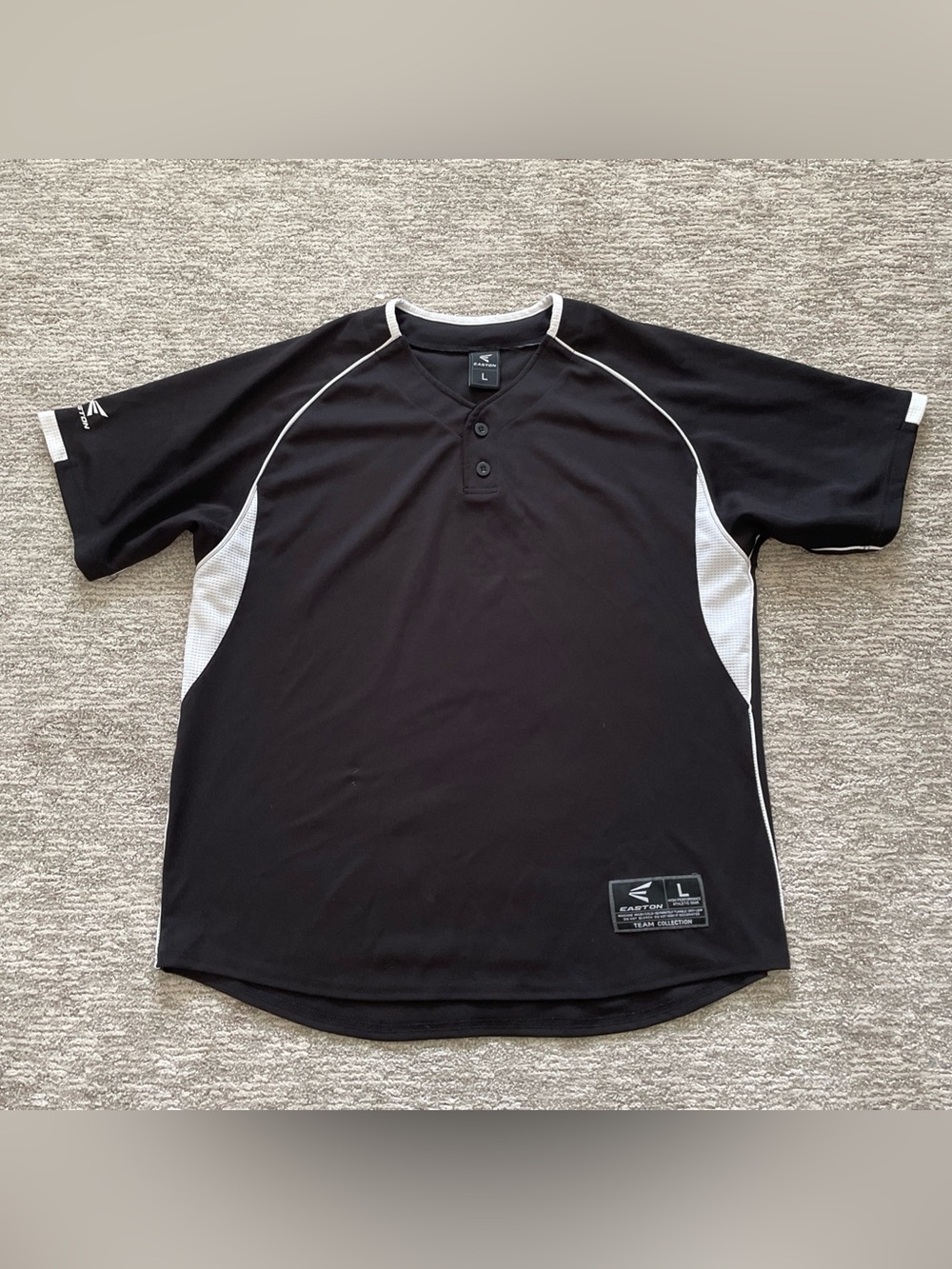 Easton Team Collection Dual Focus Baseball Jersey Henley Style Black Mens Large